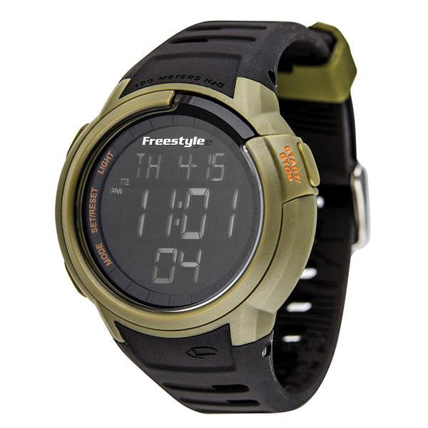 Mariner, Black-Green Face, Black Silicone Strap