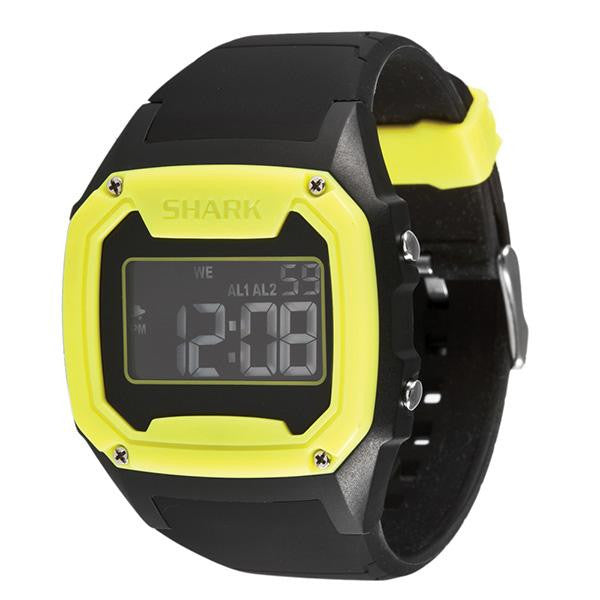 Shark Classic XL, Black-Yellow Face, Black Silicone Strap