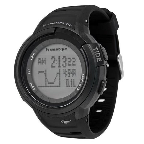 Mariner Tide, Black Face, Black Silicone Strap