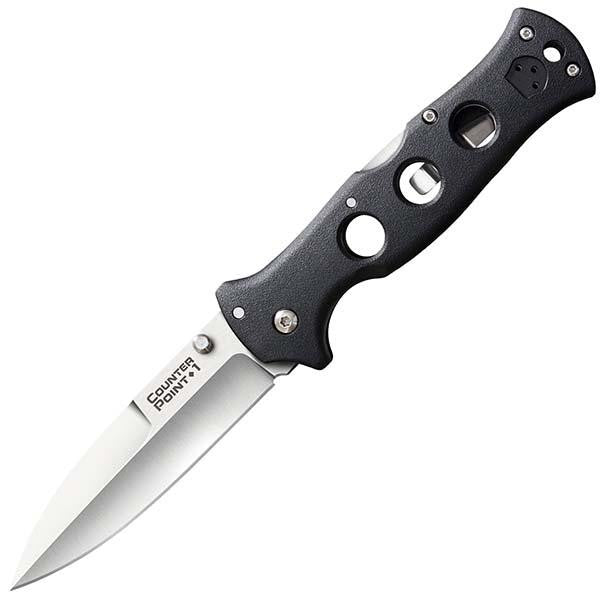Counter Point I, Black Polymer Handle, Stonewash Plain
