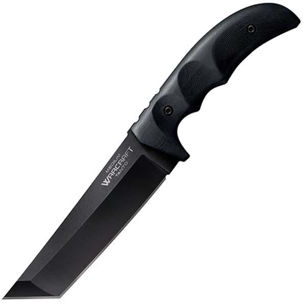 Warcraft, Black G10 Handle, Black Tanto Plain w-Sheath