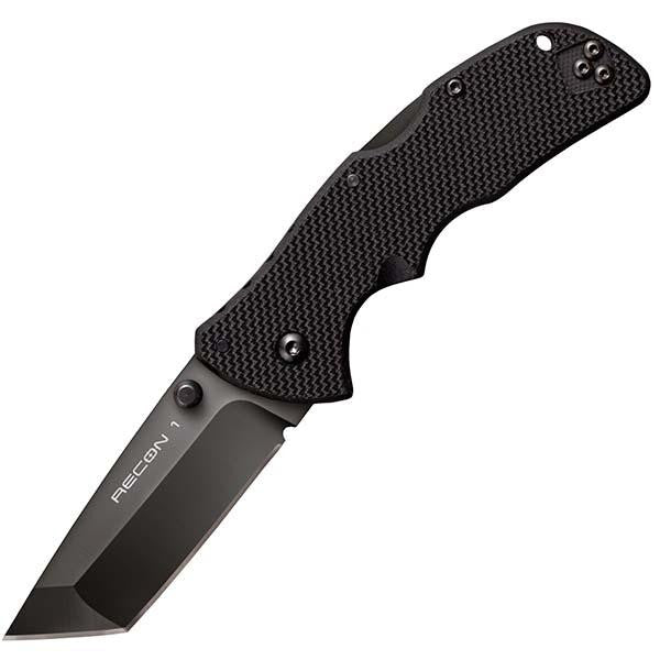 Mini Recon 1, Black G10 Handle, Black Tanto Plain w-Clip