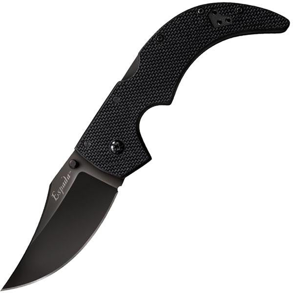 Espada Medium, Black G10 Handle, Black Plain w-Clip,3.5 inch