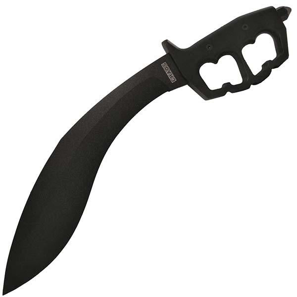 Chaos Kukri, Black Aluminum Handle, Black Plain w-Sheath