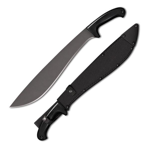 Jungle Machete, Black Handle & Blade w-Sheath, 16 inch
