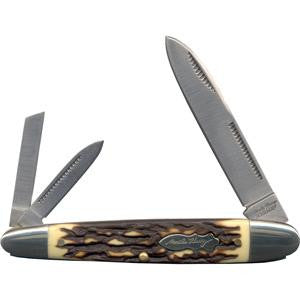 Uncle Henry Cigar Whittler, Staglon Handle, Plain, 3 Blades