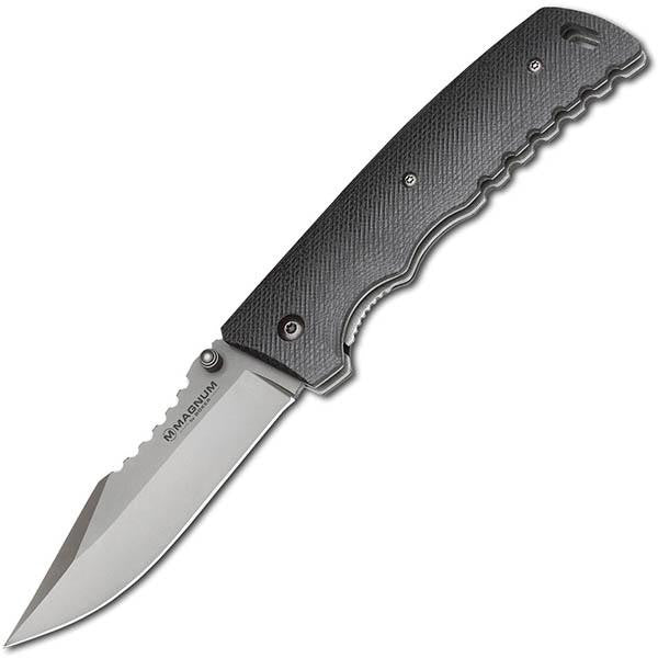 Magnum Harpoon, Black G10, Bead Blast Clip Point Plain