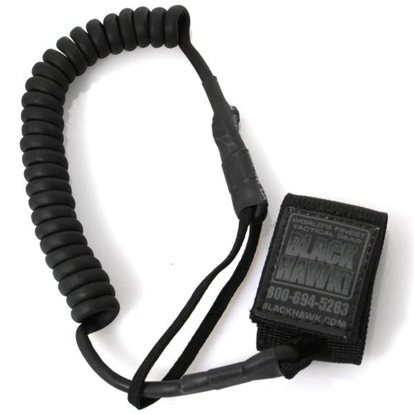 Tactical Pistol Lanyard, Coiled, Black
