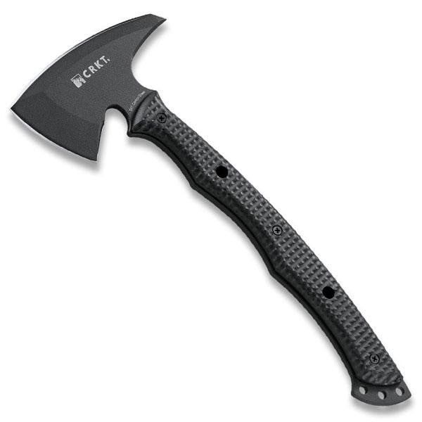 Kangee T-Hawk, Black GFN Handle, Black Plain Edge w-Sheath