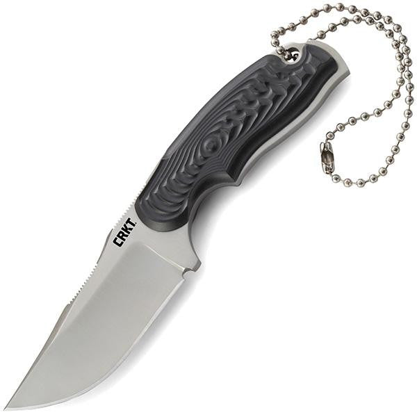 Civet Bowie, Black GRN Handle, Satin Plain w-Sheath