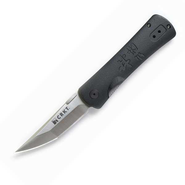 Heiho Assisted, Black G10 Handle, Satin Tanto Plain w-Clip
