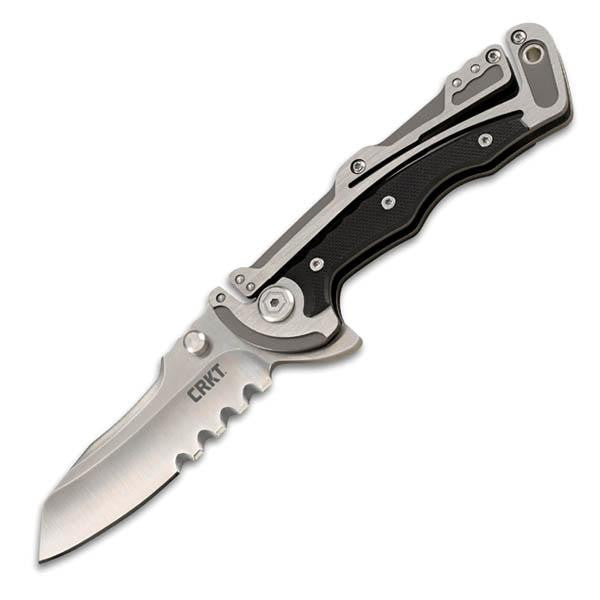 Graphite, Stainless w-Black G10 Overlay Handle, ComboEdge