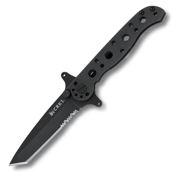 M16-10KSF, Black SS Handle, Black Tanto ComboEdge w-Clip