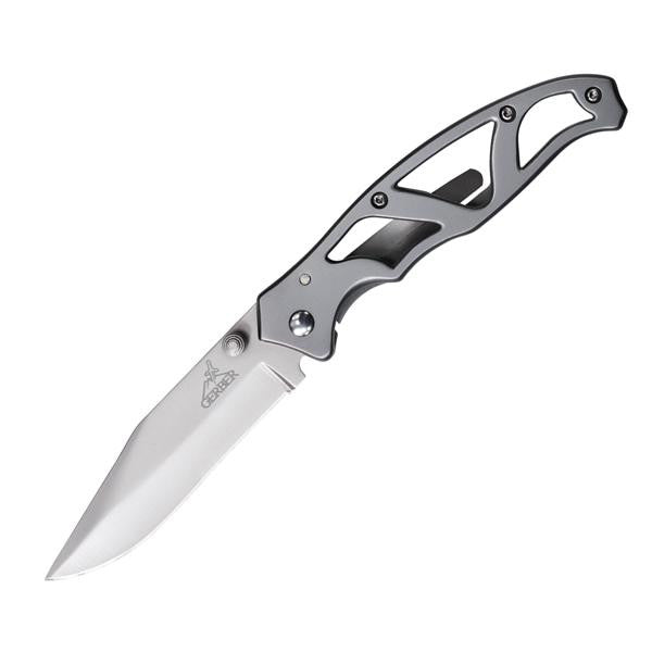 Paraframe I, Stainless Steel Handle, Clip Point Plain
