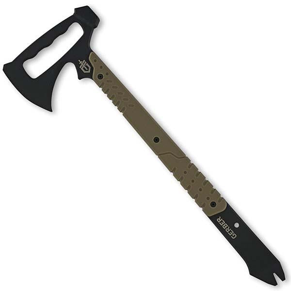 Downrange Tomahawk, Desert Tan G10 Handle w-Sheath