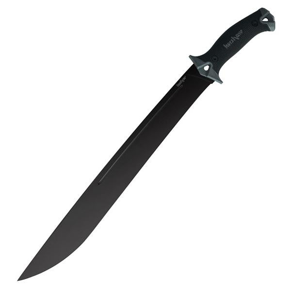 Camp Machete, Black Rubber Handle, Black w-Sheath, 18 inch