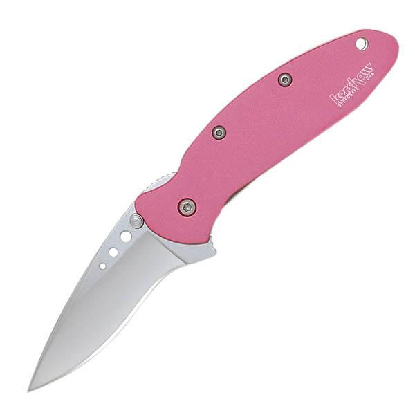 Chive Assisted, Pink Aluminum Handle, Bead Blast Plain