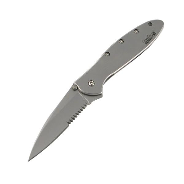 Leek Assisted, Bead Blast Handle & Blade, ComboEdge w-Clip