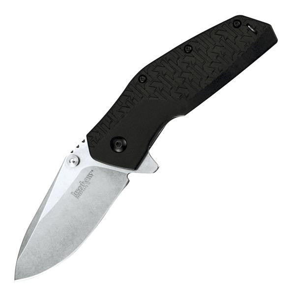 Swerve Assisted, Black GFN Handle, Stonewash Plain w-Clip
