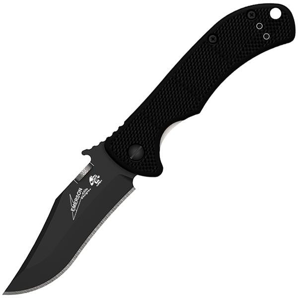 Emerson CQC-2K Wave, Black G10-SS Handle, Black Plain