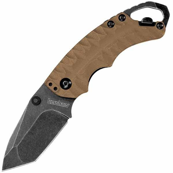 Shuffle II, Tan GFN Handle, Blackwash Tanto Plain w-Clip