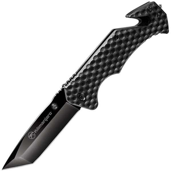 UTAC Rescue Folder, Black G10 Handle, Black Tanto Blade