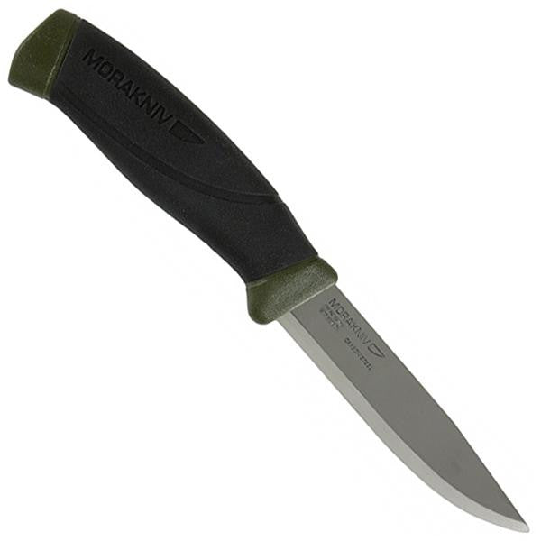 Companion MG, Black-Green Rubber Handle, CF, Plain w-Sheath