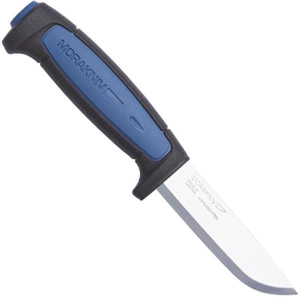 Pro S, Black-Blue Rubber Handle, Plain w-Sheath
