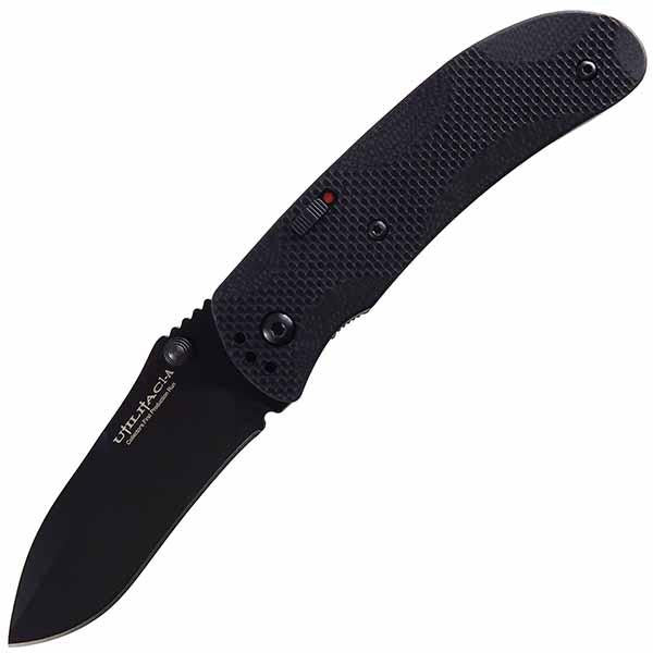 Joe Pardue Assisted Opener, Black G10 Handle, Black Plain