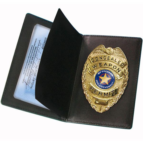 Concealed Carry Badge & Wallet, Black
