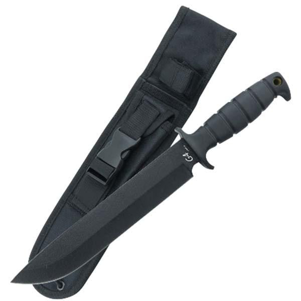 G4 Survivor, Black Rubber Handle, Black Plain w-Sheath