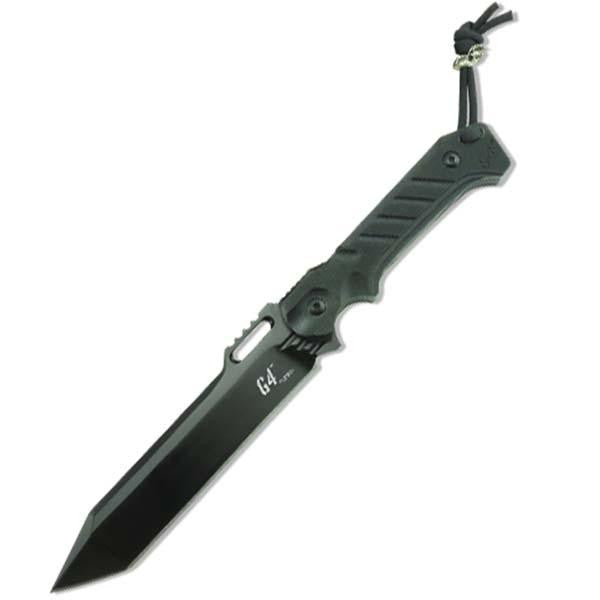 G4 Panther, Black G10 Handle, Black Tanto Plain w-Sheath