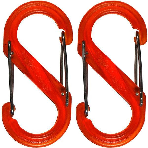 S-Biner Plastic, Size #0, Translucent Orange, 2pk