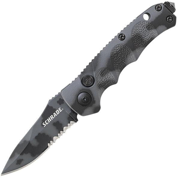 SC60MCS Mini, Urban Camo Handle & Blade, ComboEdge w-Clip