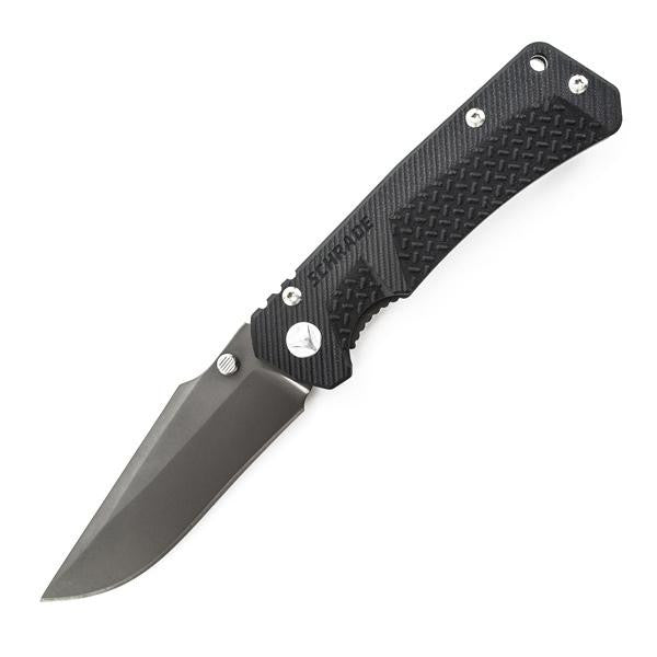 SCH104L, Black G10 & Steel Handle, Ti Coated Plain