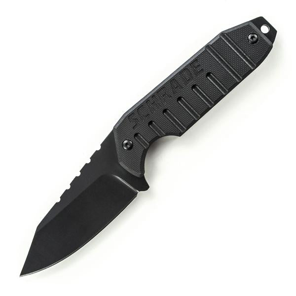 SCHF16 Neck Knife,G10 Handle,Black Clip Point Plain w-Sheath