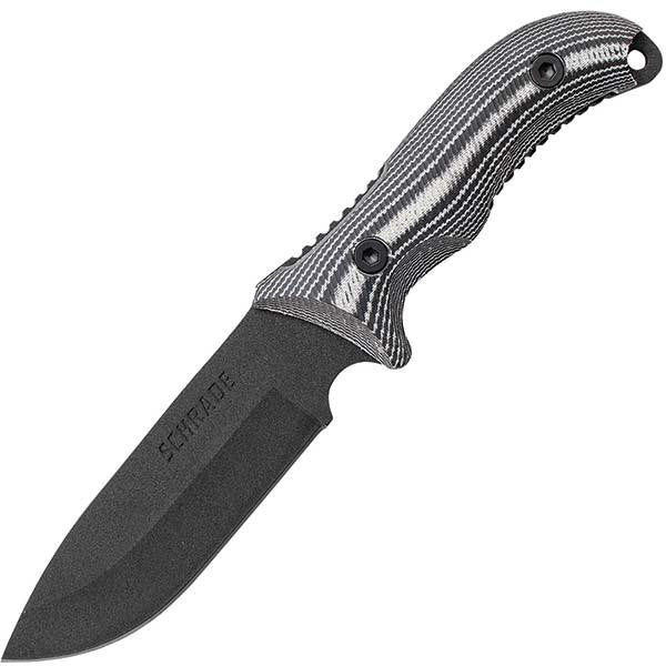 SCHF36M, Micarta Handle, Black Drop Point Plain w-Sheath