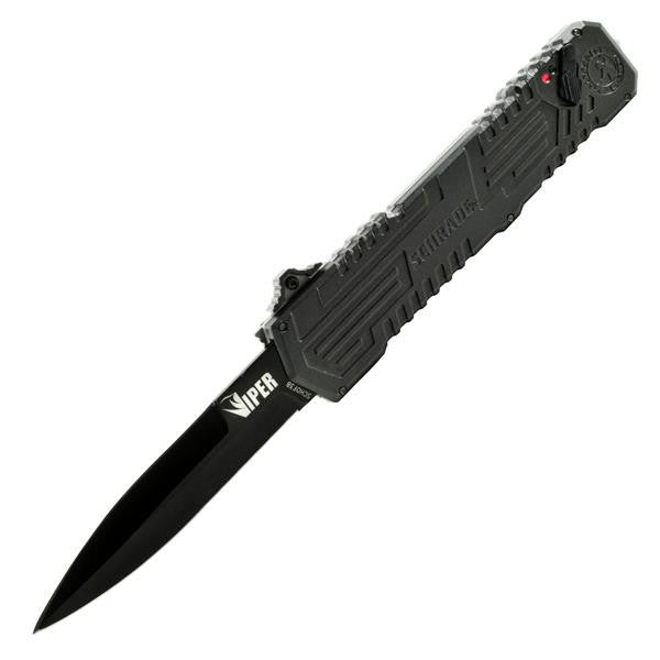 Viper 3, OTF, Black Handle, Black Blade, Plain