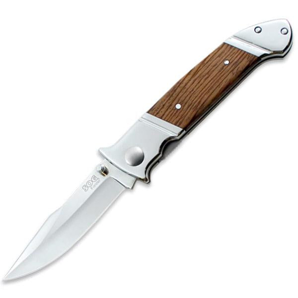 Fielder, Wood Handle, Mirror Polish Clip Point Plain