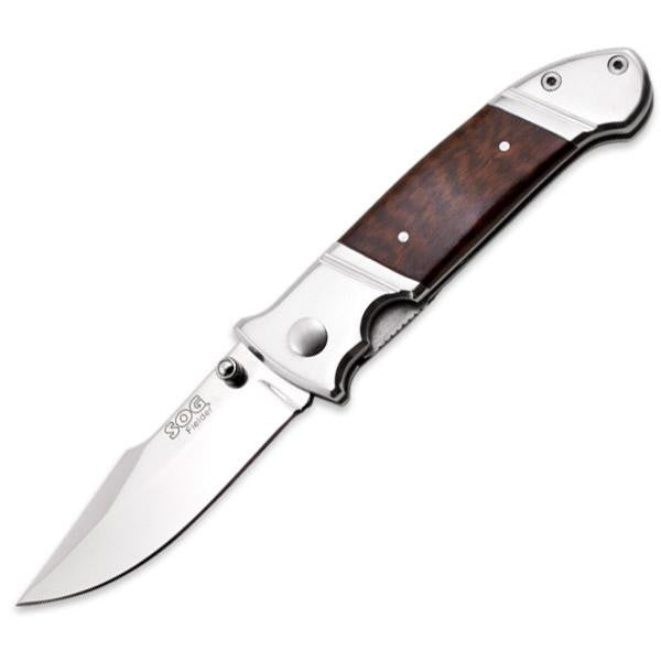 Fielder Mini, Wood Handle, Mirror Polish Clip Point Plain