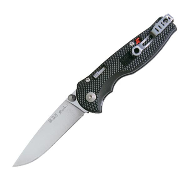 Flash I Assisted, Black GRN Handle, Satin Drop Point Plain