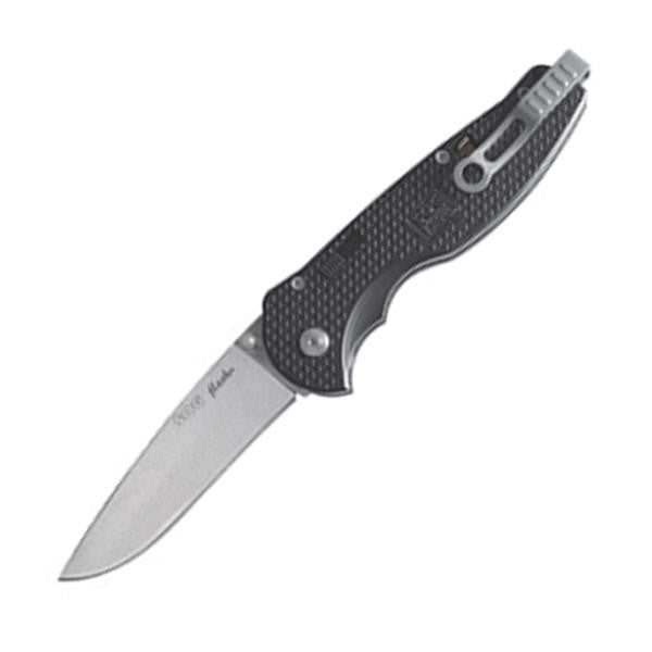 Flash II Assisted, Black GRN Handle, Satin Drop Point Plain