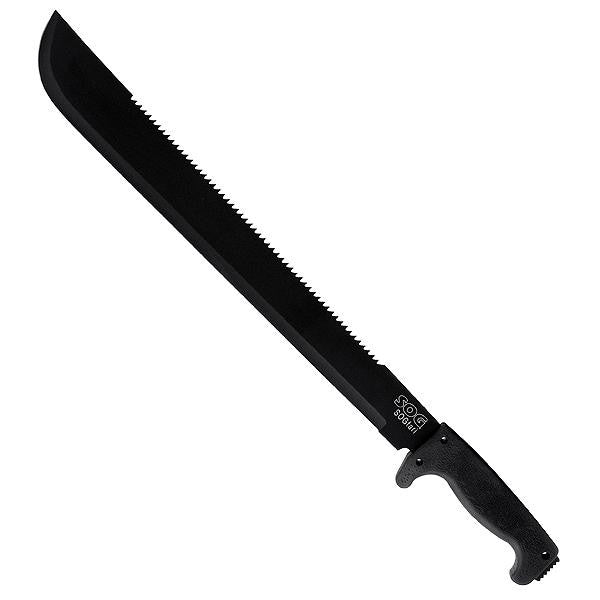 SOGFari Machete, Black Kraton Handle, Black Saw Back, 18"