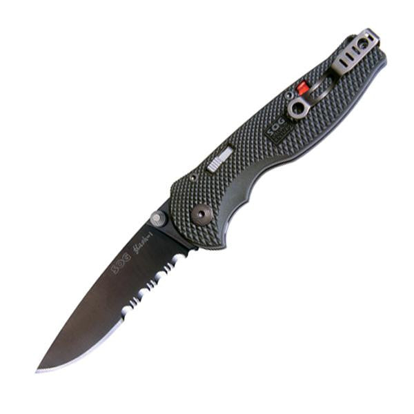 Flash I, Black GRN Handle, Black TiNi ComboEdge w-Clip