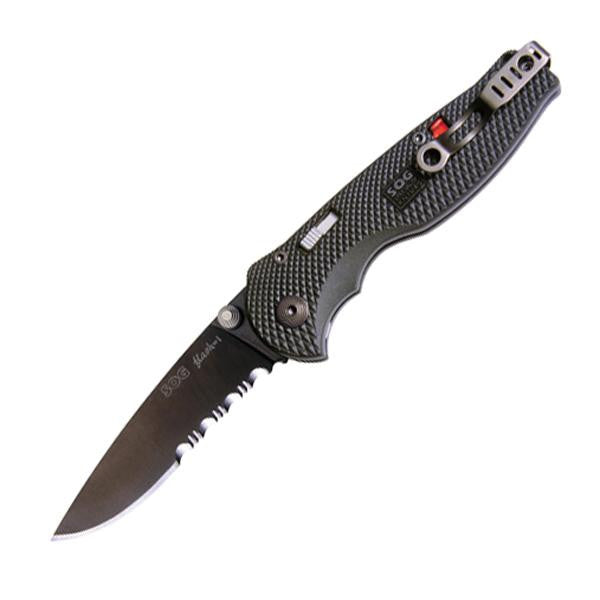 Flash II, Black GRN Handle, Black TiNi ComboEdge w-Clip