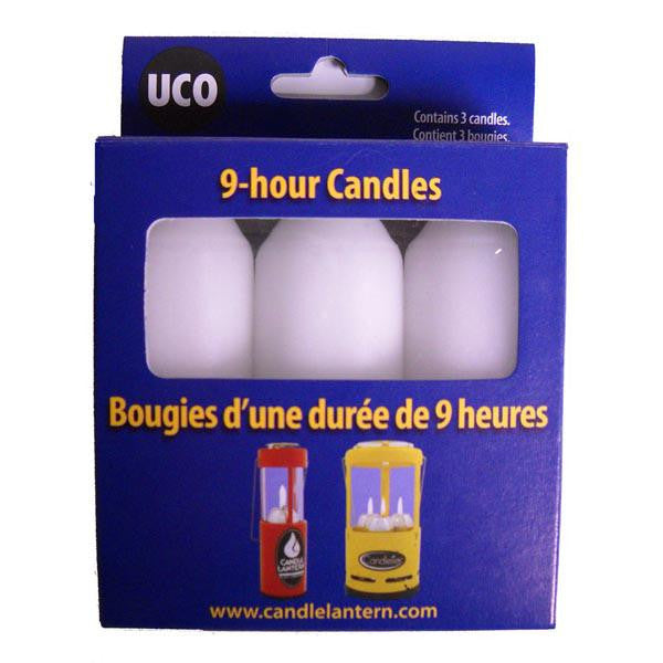 9-Hour Candles, Regular, White, 3pk