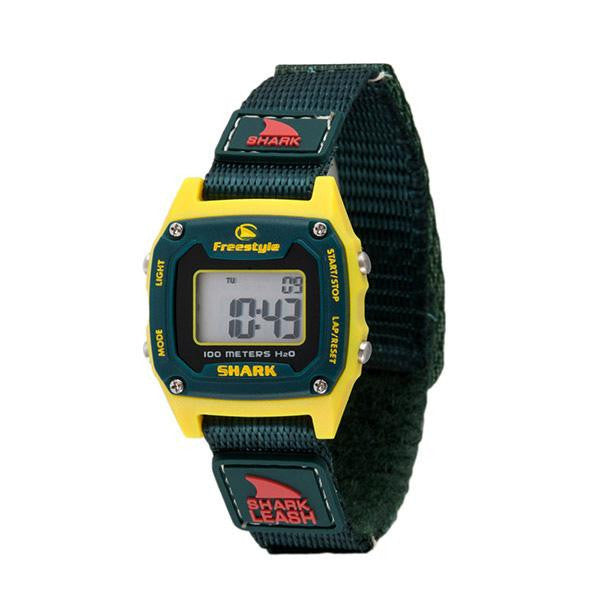 Shark Leash Mini, Green-Yellow Face, Green Leash Strap