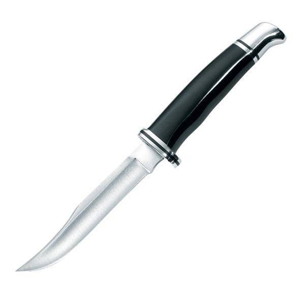 Woodsman, Black Phenolic Handle, Plain, Leather Sheath