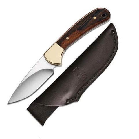 Ranger Skinner, Ebony Handle, Plain, Leather Sheath