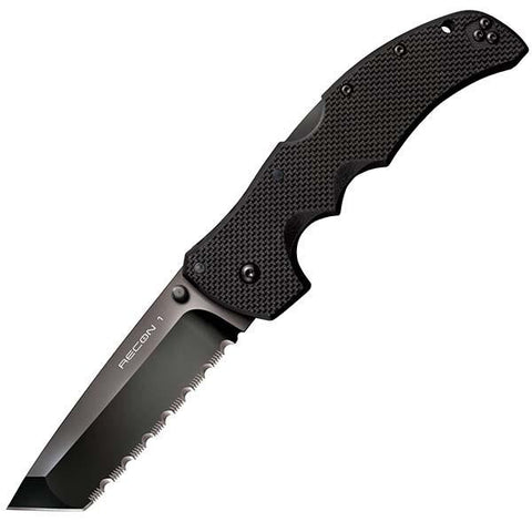Recon 1, Black G10 Handle, Black Tanto Serrated w-Clip